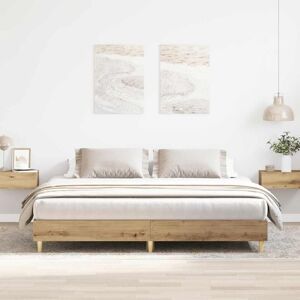 Bed Frame without Mattress Artisan Oak 180x200cm Engineered Wood vidaXL Bed Frame without Mattress Artisan Oak 180x200cm Engineered Wood vidaXL