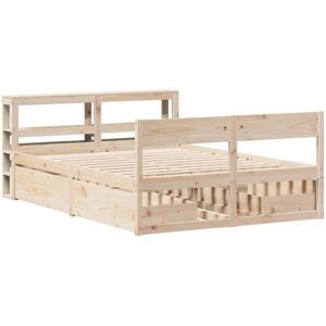 Bed Frame without Mattress 140x200 cm Solid Wood Pine vidaXL Bed Frame without Mattress 140x200 cm Solid Wood Pine vidaXL
