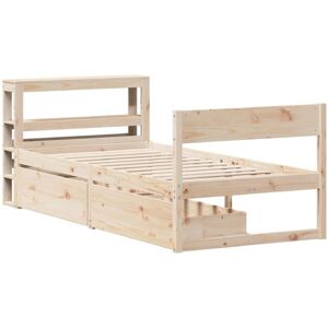 Bed Frame without Mattress 100x200 cm Solid Wood Pine vidaXL Bed Frame without Mattress 100x200 cm Solid Wood Pine vidaXL
