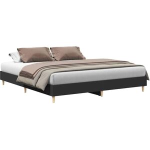 Vidaxl - Bed Frame without Mattress Black 160x200cm Engineered Wood Vidaxl - Bed Frame without Mattress Black 160x200cm Engineered Wood