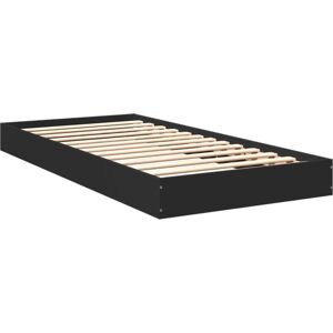 Vidaxl - Bed Frame without Mattress Black 75x190 cm Small Single Engineered Wood Vidaxl - Bed Frame without Mattress Black 75x190 cm Small Single Engineered Wood