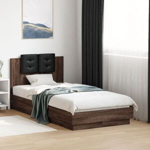 Bed Frame without Mattress Brown Oak 90x190 cm Single Vidaxl Bed Frame without Mattress Brown Oak 90x190 cm Single Vidaxl