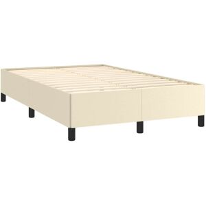 Bed Frame without Mattress Cream 120x190 cm Small Double Faux Leather vidaXL Bed Frame without Mattress Cream 120x190 cm Small Double Faux Leather vidaXL