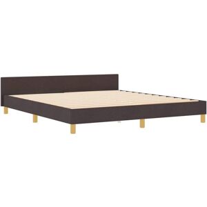 Bed Frame with Headboard Dark brown 180 x 200 cm Fabric Vidaxl Bed Frame with Headboard Dark brown 180 x 200 cm Fabric Vidaxl