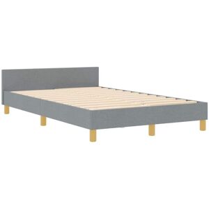 Vidaxl Modern Gray Fabric Bed Frame 120x200cm - Bed Vidaxl Modern Gray Fabric Bed Frame 120x200cm - Bed