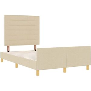 VIDAXL Bed Frame Crema 120x200cm - Contemporary Style, Upholstered Headboard, Solid Pine Wood VIDAXL Bed Frame Crema 120x200cm - Contemporary Style, Upholstered Headboard, Solid Pine Wood