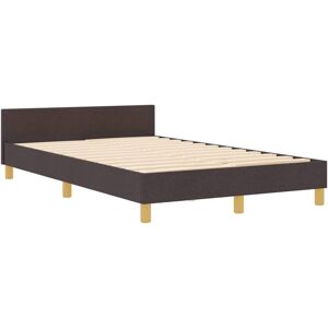 Bed Frame with Headboard Dark brown 120 x 200 cm Fabric Vidaxl Bed Frame with Headboard Dark brown 120 x 200 cm Fabric Vidaxl