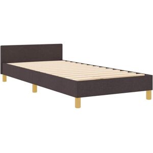 Bed Frame with Headboard Dark brown 90 x 190 cm Fabric Vidaxl Bed Frame with Headboard Dark brown 90 x 190 cm Fabric Vidaxl