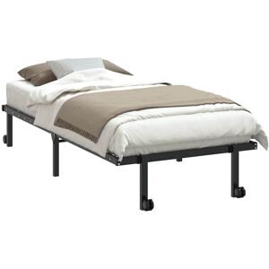 Bed Frame without Mattress Foldable Black 90x200 cm Steel Vidaxl Bed Frame without Mattress Foldable Black 90x200 cm Steel Vidaxl