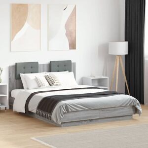 Bed Frame without Mattress Grey Sonoma 120x190 cm Small Double Vidaxl Bed Frame without Mattress Grey Sonoma 120x190 cm Small Double Vidaxl