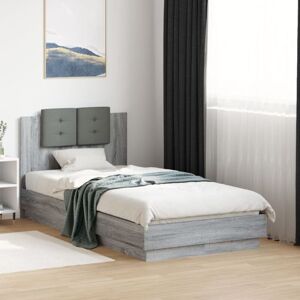 Bed Frame without Mattress Grey Sonoma 75x190 cm Small Single Vidaxl Bed Frame without Mattress Grey Sonoma 75x190 cm Small Single Vidaxl