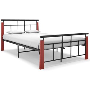 JINLEFU Bed Frame without Mattress Metal and Solid Oak Wood 120x200 cm vidaXL JINLEFU Bed Frame without Mattress Metal and Solid Oak Wood 120x200 cm vidaXL
