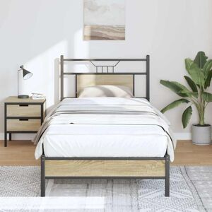 Bed Frame without Mattress Sonoma Oak 80x200 cm Engineered Wood Vidaxl Bed Frame without Mattress Sonoma Oak 80x200 cm Engineered Wood Vidaxl