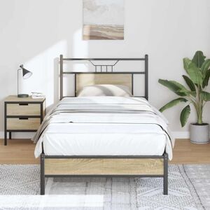 Bed Frame without Mattress Sonoma Oak 75x190 cm Small Single Engineered Wood Vidaxl Bed Frame without Mattress Sonoma Oak 75x190 cm Small Single Engineered Wood Vidaxl