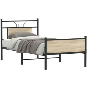 Vidaxl - Bed Frame without Mattress Sonoma Oak 90x190 cm Single Engineered Wood Vidaxl - Bed Frame without Mattress Sonoma Oak 90x190 cm Single Engineered Wood