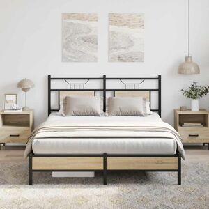 Bed Frame without Mattress Sonoma Oak 137x190 cm Engineered Wood Vidaxl Bed Frame without Mattress Sonoma Oak 137x190 cm Engineered Wood Vidaxl