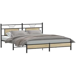 Bed Frame without Mattress Sonoma Oak 183x213 cm Engineered Wood Vidaxl Bed Frame without Mattress Sonoma Oak 183x213 cm Engineered Wood Vidaxl