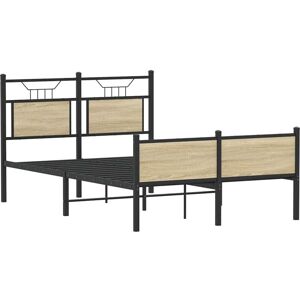 Bed Frame without Mattress Sonoma Oak 120x200 cm Engineered Wood Vidaxl Bed Frame without Mattress Sonoma Oak 120x200 cm Engineered Wood Vidaxl
