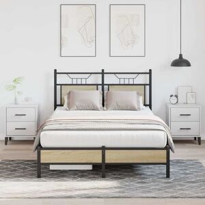 Bed Frame without Mattress Sonoma Oak 120x200 cm Engineered Wood Vidaxl Bed Frame without Mattress Sonoma Oak 120x200 cm Engineered Wood Vidaxl