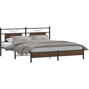 Bed Frame without Mattress Brown Oak 183x203 cm Engineered Wood Vidaxl Bed Frame without Mattress Brown Oak 183x203 cm Engineered Wood Vidaxl