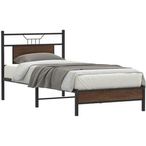 Vidaxl - Bed Frame without Mattress Brown Oak 90x190 cm Single Engineered Wood Vidaxl - Bed Frame without Mattress Brown Oak 90x190 cm Single Engineered Wood