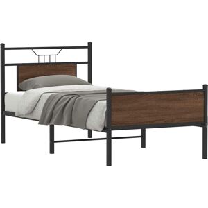 Vidaxl - Bed Frame without Mattress Brown Oak 90x190 cm Single Engineered Wood Vidaxl - Bed Frame without Mattress Brown Oak 90x190 cm Single Engineered Wood