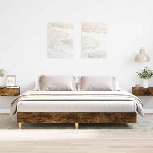 Bed Frame without Mattress Smoked Oak 160x200cm Engineered Wood Vidaxl Bed Frame without Mattress Smoked Oak 160x200cm Engineered Wood Vidaxl