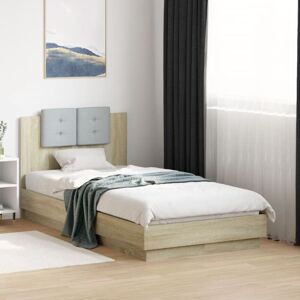Bed Frame without Mattress Sonoma Oak 75x190 cm Small Single Vidaxl Bed Frame without Mattress Sonoma Oak 75x190 cm Small Single Vidaxl