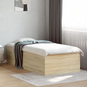 Bed Frame without Mattress Sonoma Oak 75x190 cm Small Single Vidaxl Bed Frame without Mattress Sonoma Oak 75x190 cm Small Single Vidaxl