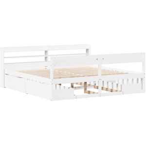 Bed Frame without Mattress White 180x200 cm Super King Solid Wood Pine Vidaxl Bed Frame without Mattress White 180x200 cm Super King Solid Wood Pine Vidaxl