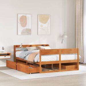 vidaXL Bed Frame without Mattress Wax Brown - Bed Type - Solid Wood Pine - 120x200 cm vidaXL Bed Frame without Mattress Wax Brown - Bed Type - Solid Wood Pine - 120x200 cm