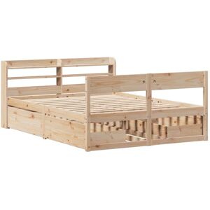 vidaXL Bed Frame without Mattress 120x190 cm Small Double Solid Wood Pine - Bed Frame vidaXL Bed Frame without Mattress 120x190 cm Small Double Solid Wood Pine - Bed Frame