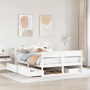 Bed Frame without Mattress White 140x190 cm Solid Wood Pine Vidaxl Bed Frame without Mattress White 140x190 cm Solid Wood Pine Vidaxl