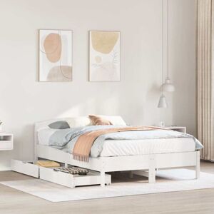 vidaXL White Bed Frame 120x200cm with Headboard - Bed Type vidaXL White Bed Frame 120x200cm with Headboard - Bed Type