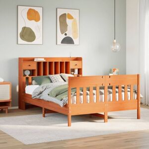 Bed Frame without Mattress Wax Brown 160x200 cm Solid Wood Pine Vidaxl Bed Frame without Mattress Wax Brown 160x200 cm Solid Wood Pine Vidaxl