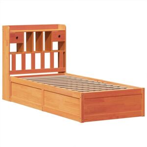 Vidaxl - Bed Frame without Mattress Wax Brown 75x190 cm Small Single Solid Wood Pine Vidaxl - Bed Frame without Mattress Wax Brown 75x190 cm Small Single Solid Wood Pine