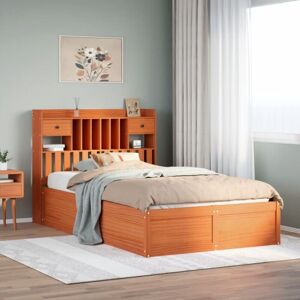 Vidaxl - Bed Frame without Mattress Wax Brown 135x190 cm Double Solid Wood Pine Vidaxl - Bed Frame without Mattress Wax Brown 135x190 cm Double Solid Wood Pine