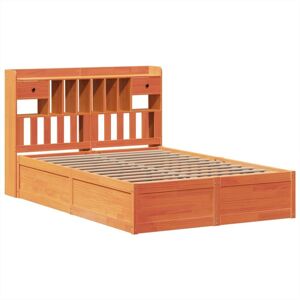 Bed Frame without Mattress Wax Brown 150x200 cm King Size Solid Wood Pine vidaXL Bed Frame without Mattress Wax Brown 150x200 cm King Size Solid Wood Pine vidaXL