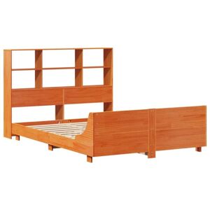 Bed Frame without Mattress Wax Brown 140x200 cm Solid Wood Pine vidaXL Bed Frame without Mattress Wax Brown 140x200 cm Solid Wood Pine vidaXL