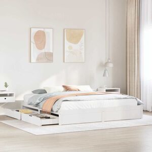vidaXL White 180x200 cm Bed Frame with Drawers - Bed Frame vidaXL White 180x200 cm Bed Frame with Drawers - Bed Frame