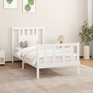 Jinlefu - Bed Frame without Mattress White Solid Wood Pine 90x200 cm vidaXL Jinlefu - Bed Frame without Mattress White Solid Wood Pine 90x200 cm vidaXL