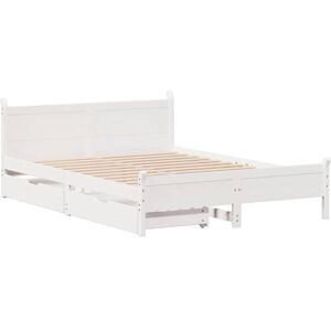 vidaXL Bed Frame - 120x200cm White Pine Support - Bed Type vidaXL Bed Frame - 120x200cm White Pine Support - Bed Type