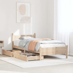 vidaXL Bed Frame Small Single Solid Wood Pine - Bed vidaXL Bed Frame Small Single Solid Wood Pine - Bed