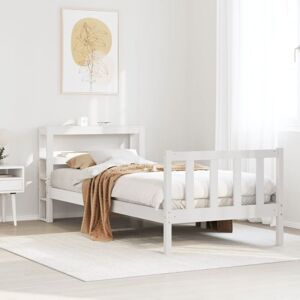 Bed Frame without Mattress White 90x190 cm Single Solid Wood Pine vidaXL Bed Frame without Mattress White 90x190 cm Single Solid Wood Pine vidaXL