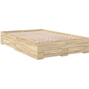 Bed Frame Brown 120 x 200 cm Engineered wood Vidaxl Bed Frame Brown 120 x 200 cm Engineered wood Vidaxl