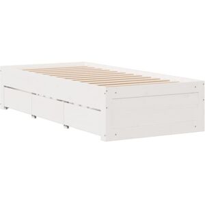Vidaxl - Bed Frame without Mattress with Drawers White 90x200 cm Solid Wood Pine Vidaxl - Bed Frame without Mattress with Drawers White 90x200 cm Solid Wood Pine