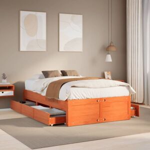 Bed Frame without Mattress with Drawers Wax Brown 120x190 cm Small Double Solid Wood Pine Vidaxl Bed Frame without Mattress with Drawers Wax Brown 120x190 cm Small Double Solid Wood Pine Vidaxl