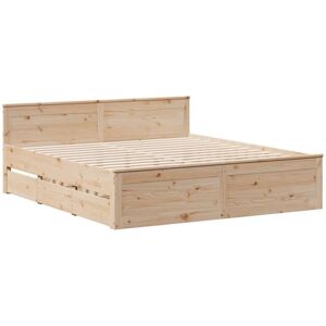 Vidaxl - Bed Frame without Mattress with Headboard 180x200 cm Super King Solid Wood Pine Vidaxl - Bed Frame without Mattress with Headboard 180x200 cm Super King Solid Wood Pine