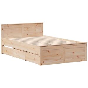 Bed Frame without Mattress with Headboard 120x200 cm Solid Wood Pine Vidaxl Bed Frame without Mattress with Headboard 120x200 cm Solid Wood Pine Vidaxl