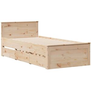 Vidaxl - Bed Frame without Mattress with Headboard 100x200 cm Solid Wood Pine Vidaxl - Bed Frame without Mattress with Headboard 100x200 cm Solid Wood Pine